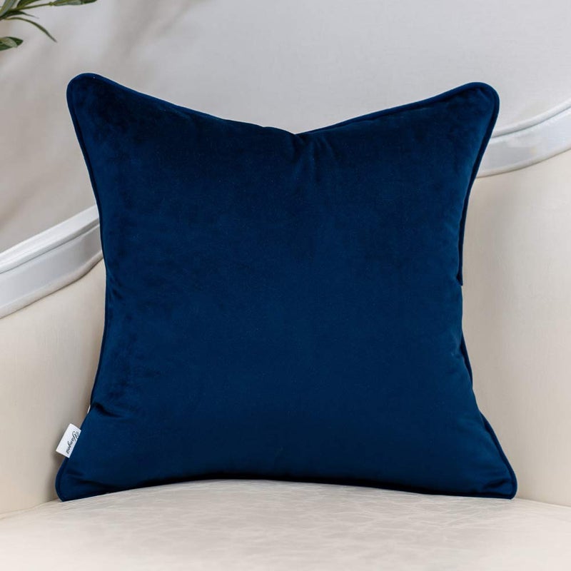 Yangest Blue Striped Throw Pillow Cover Multicolor Velvet Cushion Cover Modern Bohemian Pillowcase for Sofa Couch Bedroom Living Room Home Christmas Decoration,20x20 Inch - Image 2